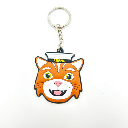 2D tiger PVC chain rubber keychain no moq free shipping fast delivery double side custom design PVC keyring