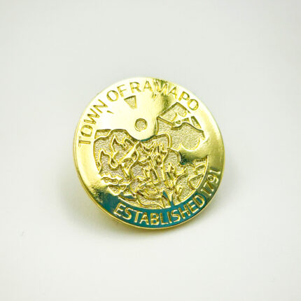 Round shape butterfly lapel pin gold plating high quality custom design factory directly price for brooch lapel pin